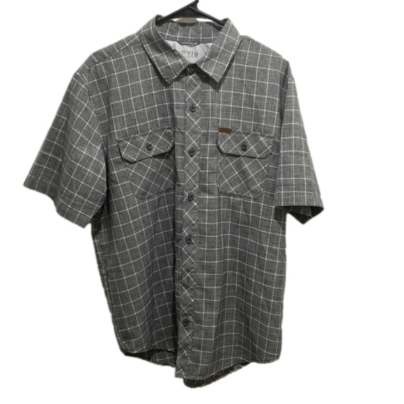 Orvis Classic Collection Men’s Sz L Button Down Short Sleeve Gray Plaid - Picture 1 of 7